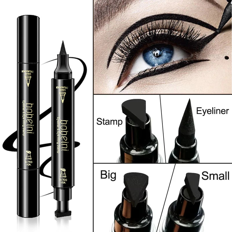 Seal Stamp Liquid Eyeliner Pen Waterproof Fast Dry Black Eye Liner Pencil With Eyeliner Cosmetic Double-Ended Eyeliner