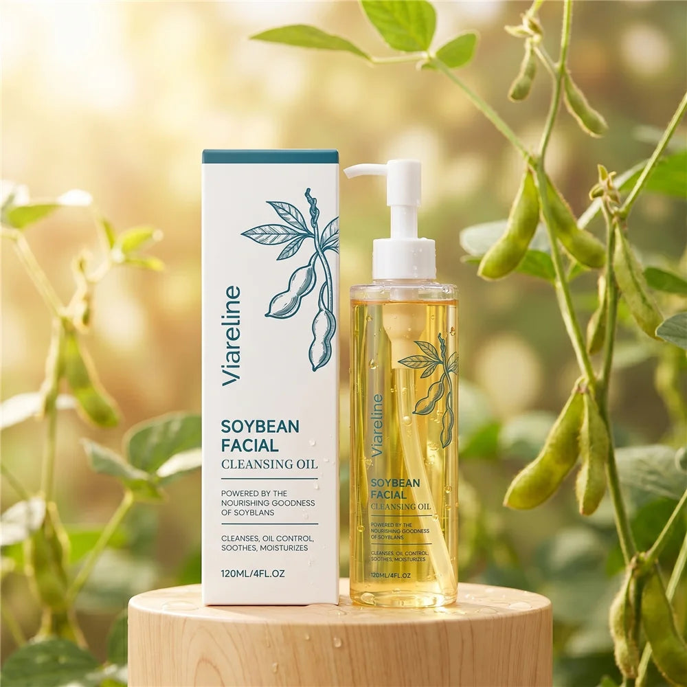 Soybean Cleansing Oil Makeup Remover Deep Cleaning Easy Rinse Gentle Face Cleanser Daily Skin Care Professional Cosmetics for Al