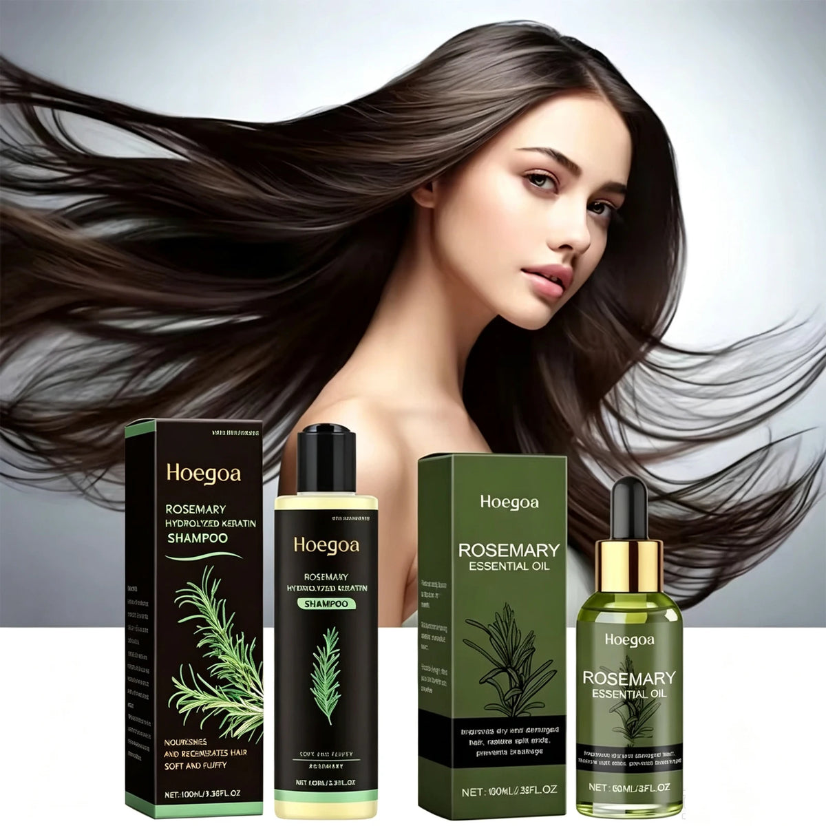 Hoegoa Rosemary Volumizing Shampoo Nourishing Moisturizing Herbal Scalp Care For Full Soft Shiny Hair Daily Use Gentle Formula