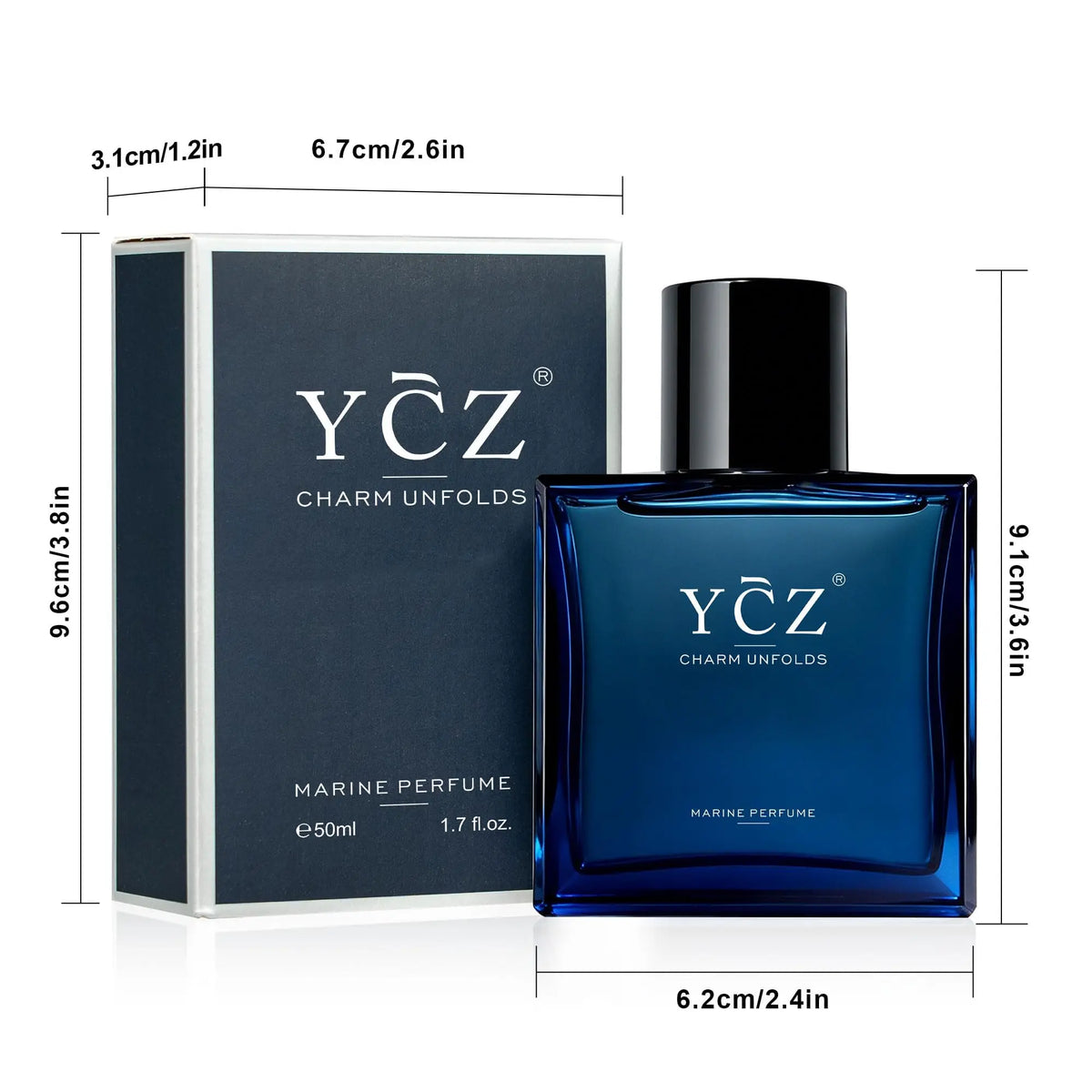 Ycz Eau De Parfum for Men – 1.6 oz (50 ml) – Premium Fragrance – Long-Lasting Oriental Woody Scent (Infused with Pheromones)