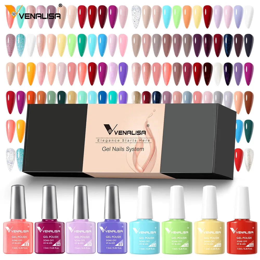 Venalisa 6pcs/12pcs/kit TPO FREE Gel Nail Polish Nude Color Eleganc Pink Full Coverage Reflective Gel Pigment Art Manicure