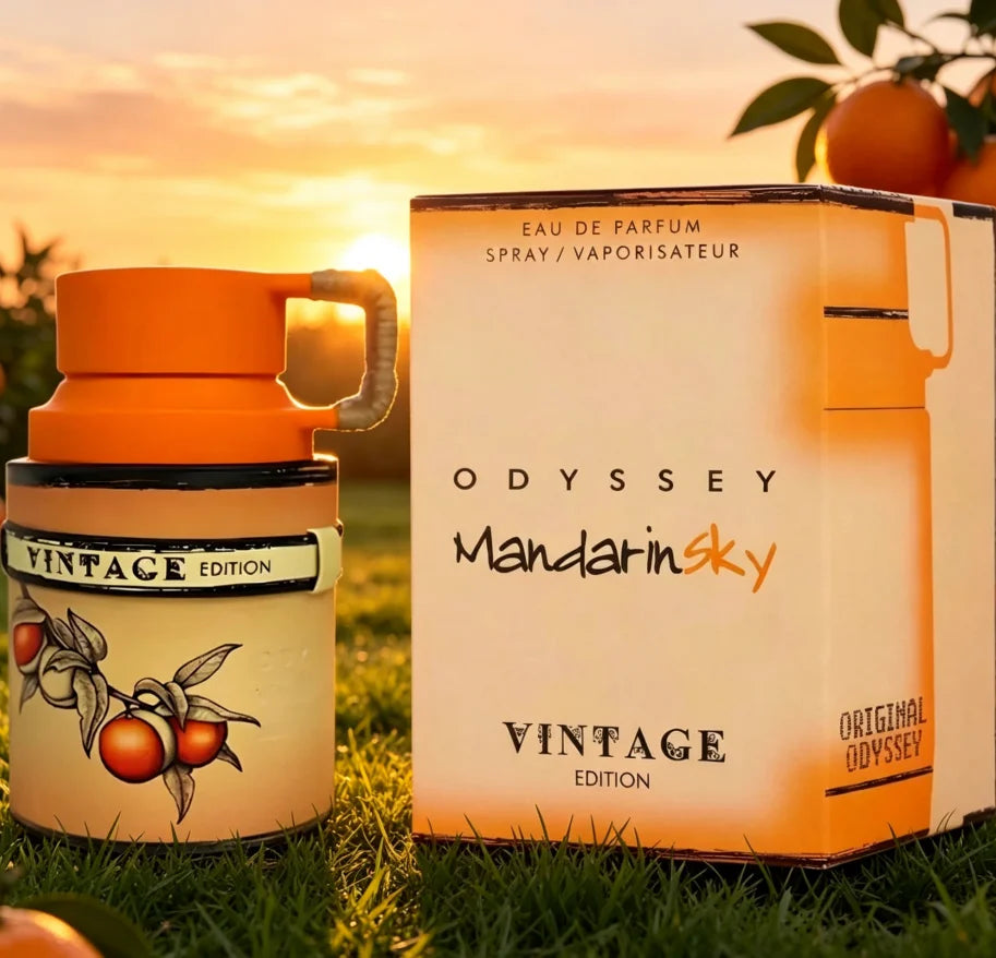 Odyssey Mandarin Sky Vintage Edition Men's perfume, amber wood tone, 100ml