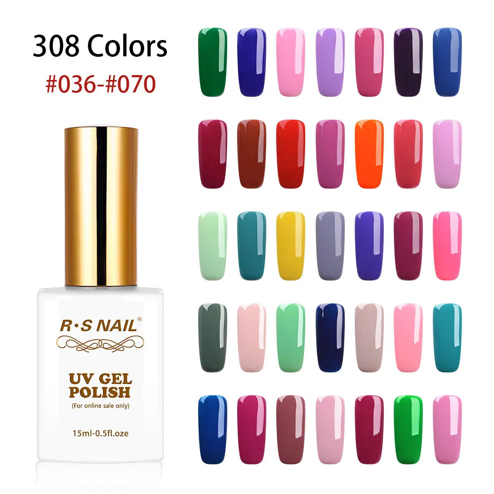 RS NAIL UV Nail Gel Polish 15ml Nail Art Lacquer Soak Off Hybrid Nail Polish Vernis Semi Permanent Varnish Base Top Matte Coat