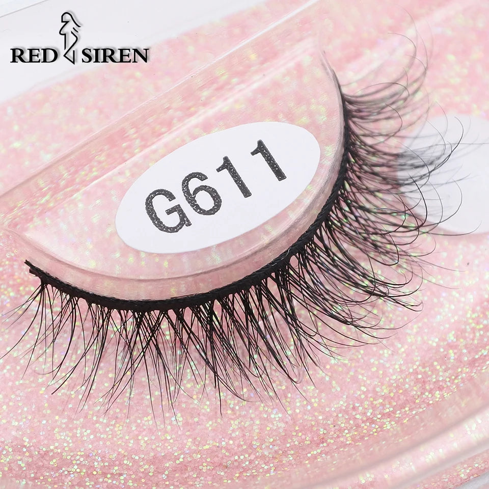 RED SIREN Mink Eyelashes Handmade Natural Lashes 100% Cruelty Free Full Strip Lashes Makeup 3D Mink Lashes