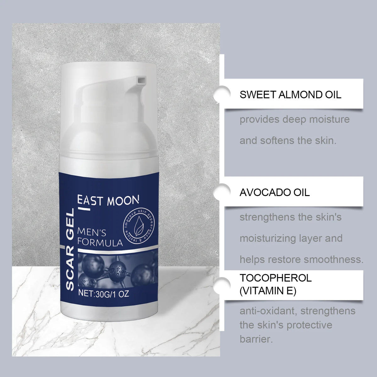 East Moon Collagen Scar Gel Reduces Scar Visibility Deeply Moisturize Repair Damaged Skin Enhance Elasticity Quickly Absorbed