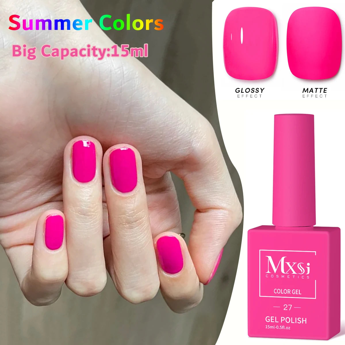 CC8 Mxsi 15ml Nail Gel Polish HEMA FREE Summer Nails Color It Once Soak Off UV LED Semi Permanent  Nail Art Manicure Varnishes