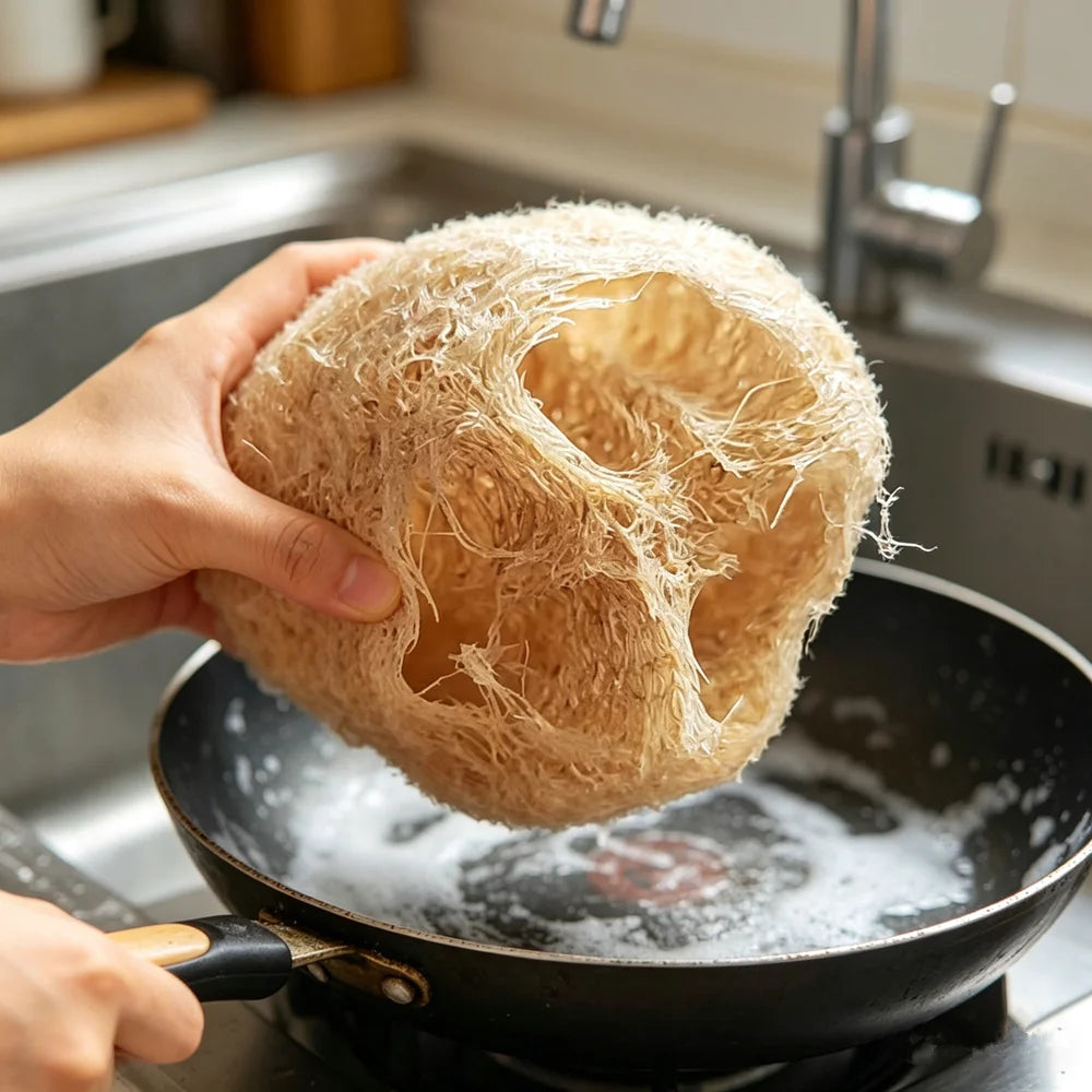 1pcs Natural Loofah Sponge Multi-purpose Cleaning Tool for Kitchen Bathroom Scrubber For Daily Cleansing Wash Body Scrubber Spa