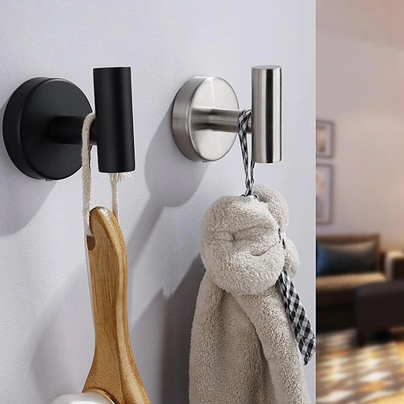 Stainless Steel Robe Hook Towel Hooks Self Adhesive Wall Coat Racks Rustproof Hook Hangers Wall Hook Kitchen Bathroom Accessory
