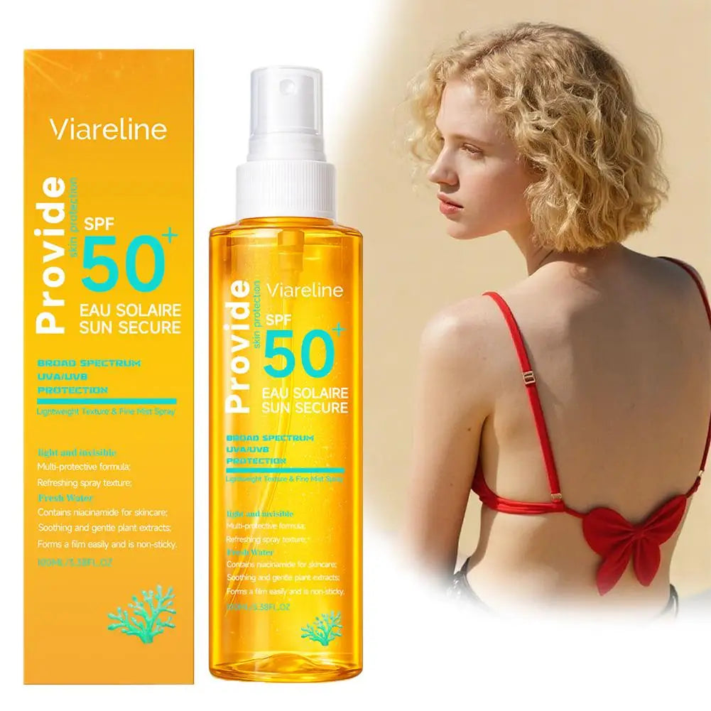SPF50+ Reef-Safe Sunscreen Spray,Water-Based Sunscreen Lightweight Mist with Niacinami Invisible Broad Spectrum UV Protection