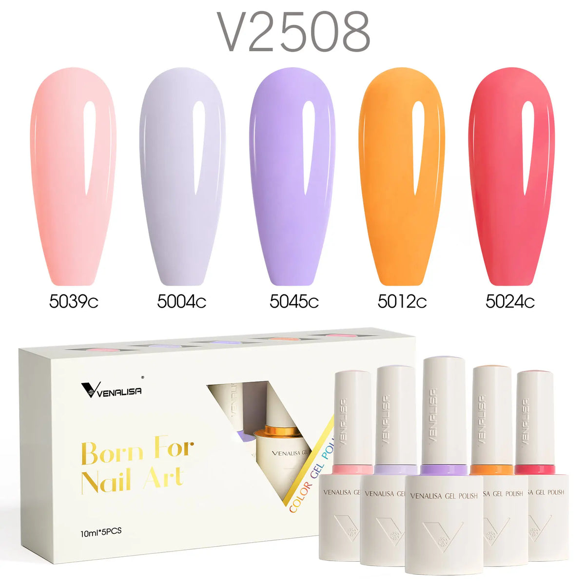 2/3/5pcs/Kit Venalisa 10ml Glossy Color Nail Gel Polish Combo HEMA FREE Long Wear Top Coat Kit Soak Off UV LED Gel Nail Manicure