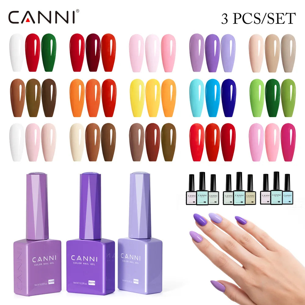 3/6pcs CANNI Gel Nail Set TPO FREE HEMA FREE Nail Gel Polish Beautiful Color Semi Permanent Soak Off UV LED Gel Nail Varnish