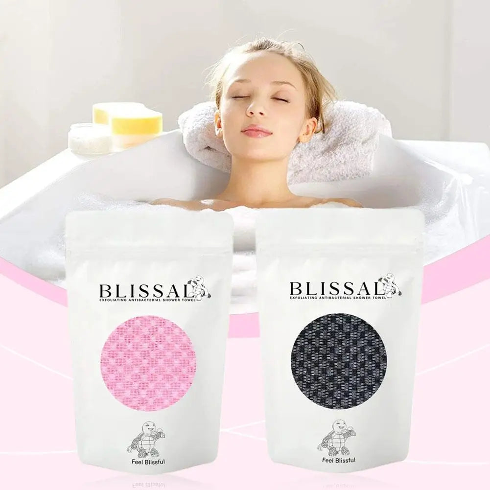 Back Scrubbing Towel Dual Sided Durable Exfoliating Body Towel Back Strap Unisex Detox Mud Back Scrub Extended Bathing Towel