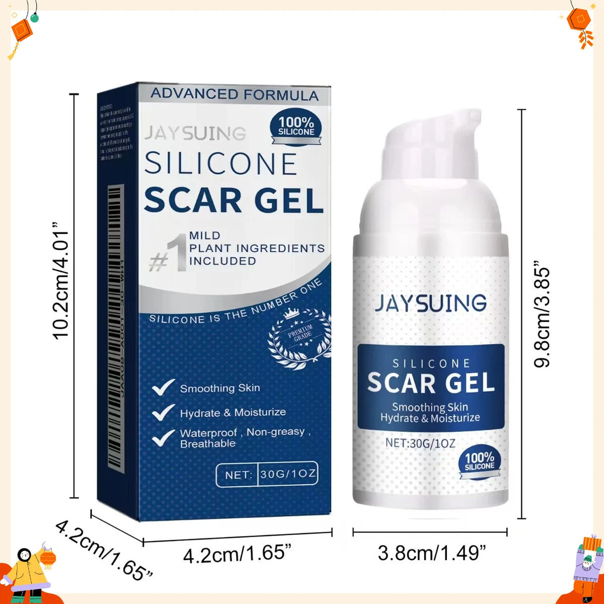 Silicone Scar Gel Advanced Formula 30g Scar Cream for Face Body Acne Scars C Section Stretch Marks Softens Smooths Skin Texture