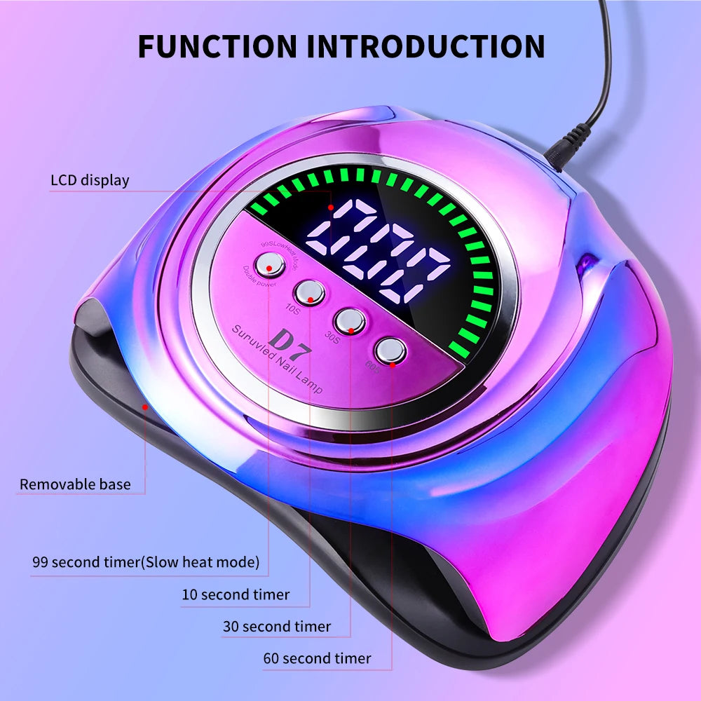 66 LED Professional Nail Drying Lamp with Auto Sensor Smart Drying Nail Gel Polish UV Lamp Removable Base Nail Salon Tool