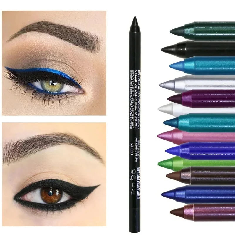 6 Color Colourful Eyeliner Pen High Pigment Pearly Shimmer Metallic Smokey Punk Gothic Eyeliner Long Lasting Waterproof