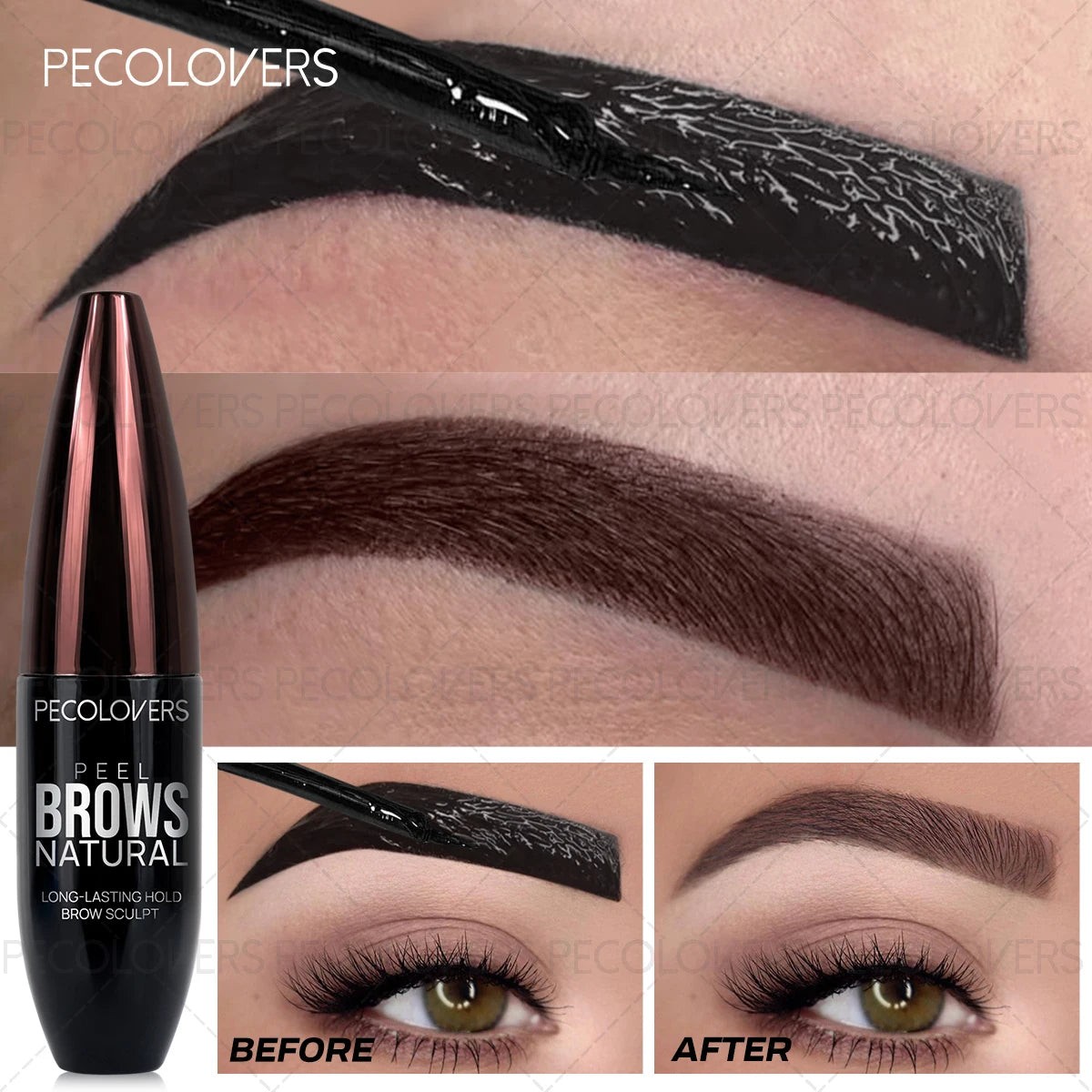 Long-lasting Smudge-proof Waterproof Eyebrow Gel,Tearing Off Eyebrow Cream,Party & Wedding Makeup, Daily Beauty Routine