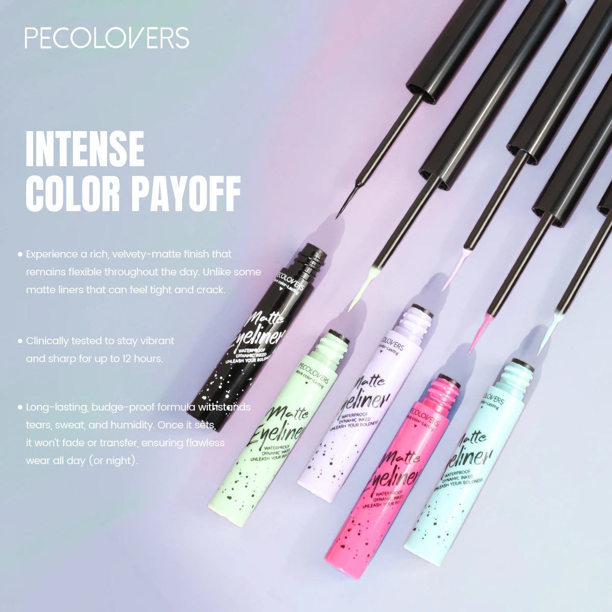 Matte Eyeliner Liquid Pen, Dip Eyeliner, Multi-color Selection, Waterproof and Sweat Resistant, Suitable for A Variety of Makeup