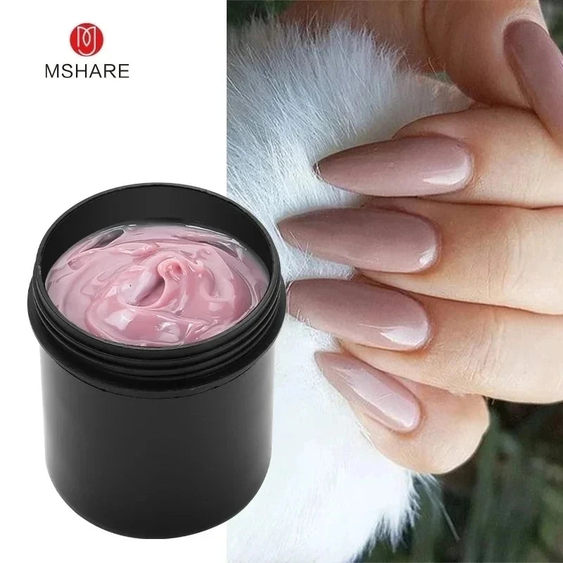 MSHARE 150ml Jelly Gel Builder Nail Extension Gel Tpo Free Gel Cream Medium Soft Cover Shade Pink White UV Nail Hard Gels