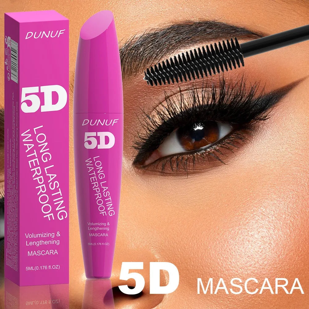 5D Mascara Waterproof Curling Lengthening Eyelash Extension Non-smudging Long-lasting Eyelashes Black Volume Mascara Cosmetics