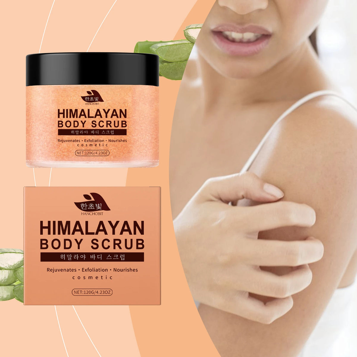 Himalayan Salt Body Scrub: Exfoliates Dead Skin Cells, Cleanses Skin, and Leaves Skin Hydrated & Silky-Smooth