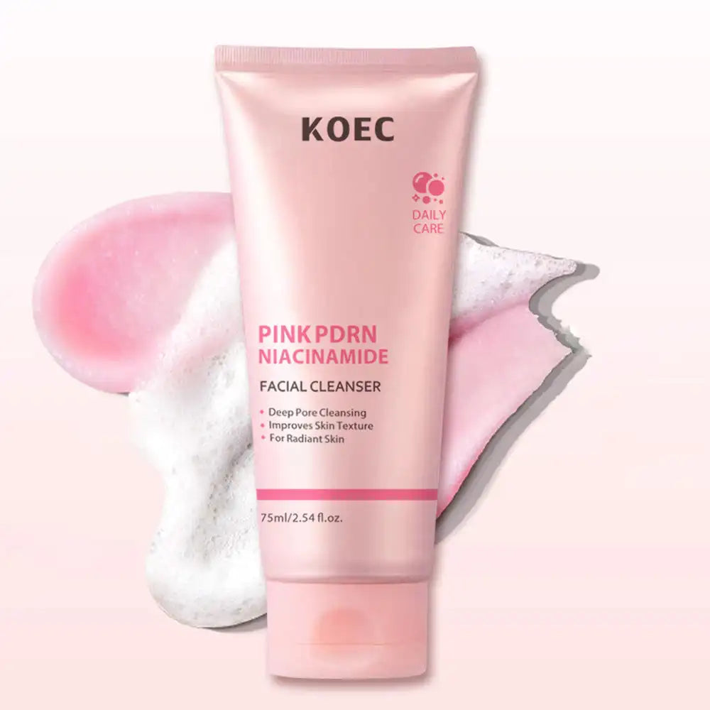 75ml KOEC Pink PDRN Niacinamide Facial Cleanser Hydrating Smoothing Glowing Deep Pore Cleansing Improve Texture Hyaluronic Acid