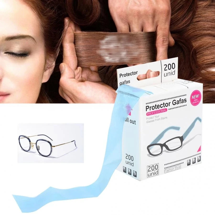200ps/Box Disposable Glasses Leg Sleeves Cover Hairdressing DIY Barber Hair Coloring Styling Eyeglasses Protector Accessory Tool