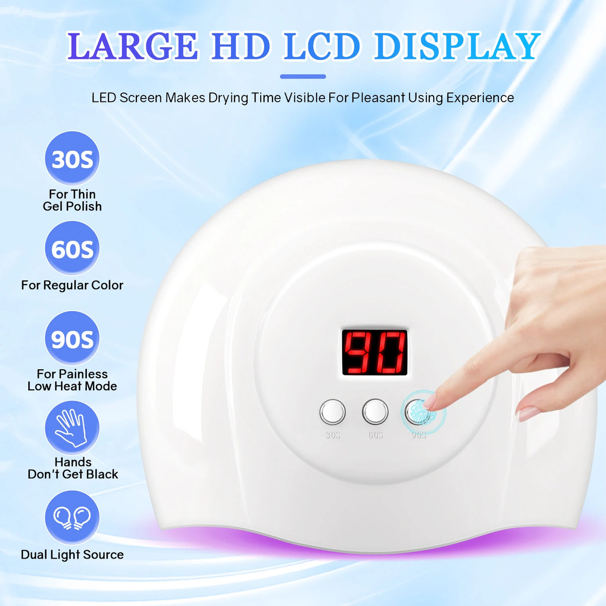 72W UV LED Nail Lamp 24 LEDs Nail Dryer with Infrared Sensor Quick-drying Manicure Lamp for Curing Nail Polish Nail Art Tools