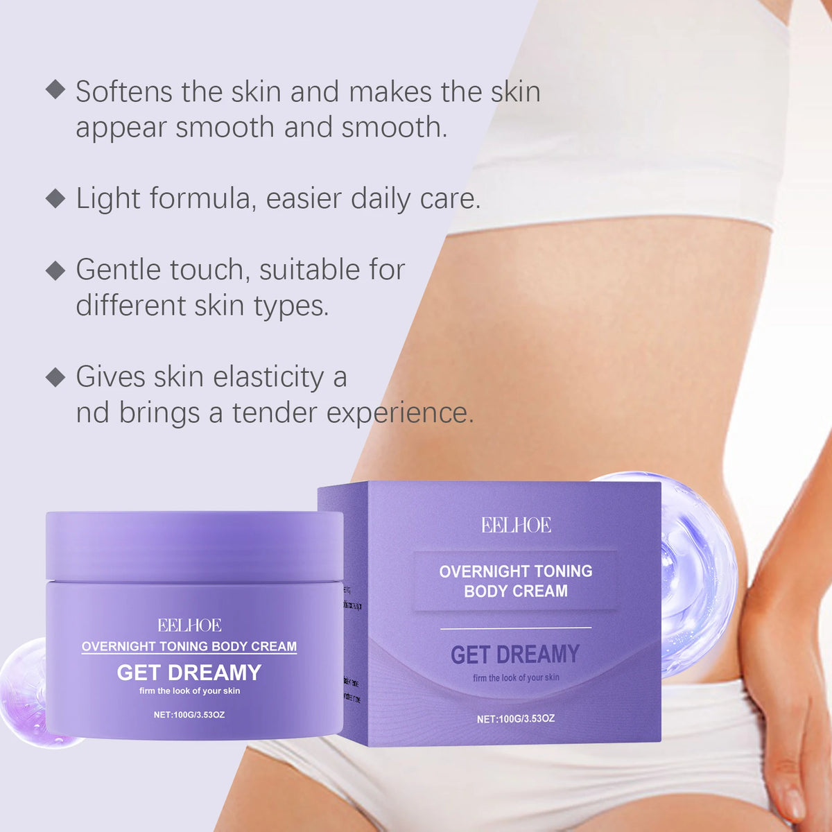 EELHOE Toning Body Cream Collagen Firming Lifting Skin Tightening Reduce Cellulite Fat Body Shaping Moisturizing Massage Cream