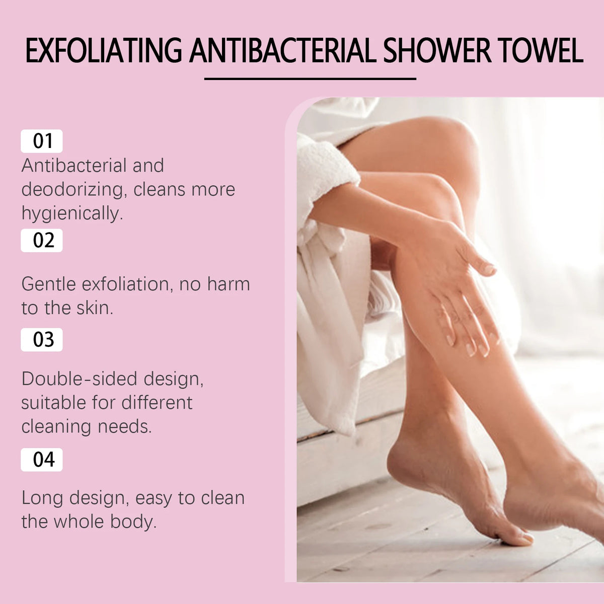 Back Scrubbing Towel Durable Exfoliating Body Towel Cleansing Skin Polishing Cloth Oil Control Dirt Removal Bath Accessories