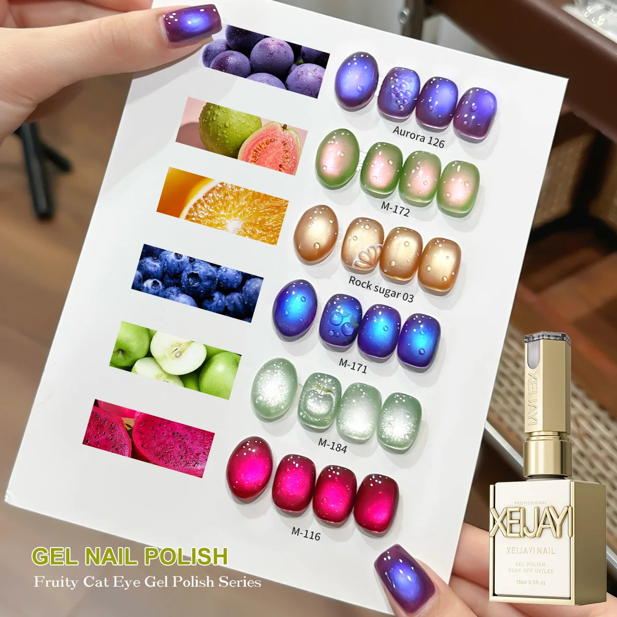 6pcs cat eye nail polish gel 2025 new style Blue Pink cat eye nail art suitable for women's nail salon design