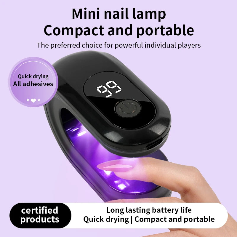 Mini UV LED Nail Dryer Lamp LCD Display 30/ 60S Timer Quick Curing Gel Polish USB Portable Manicure Tool