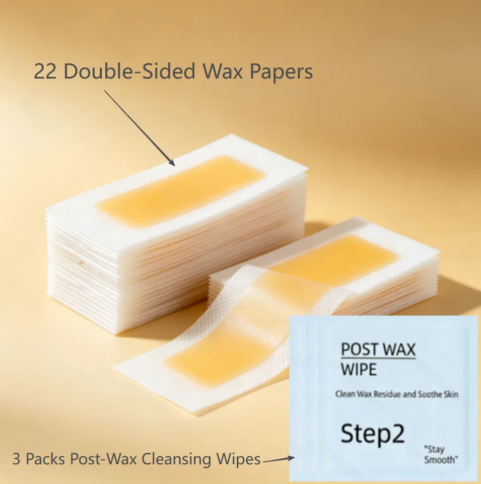25Pcs Double-sided Body Hair Removal Wax Set Honey Scent Mild Hypoallergenic Formula Full Body Hand Face Depilation Wax Kit
