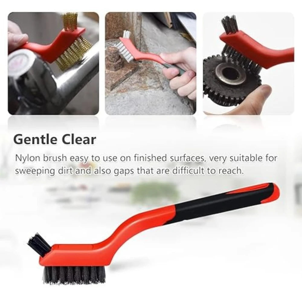 3-45Pcs Brass Cleaning Brush Metal Brass/Stainless Steel/Nylon for Gas Hoods Grease and Stain Removal Cooktop Cleaning Tool