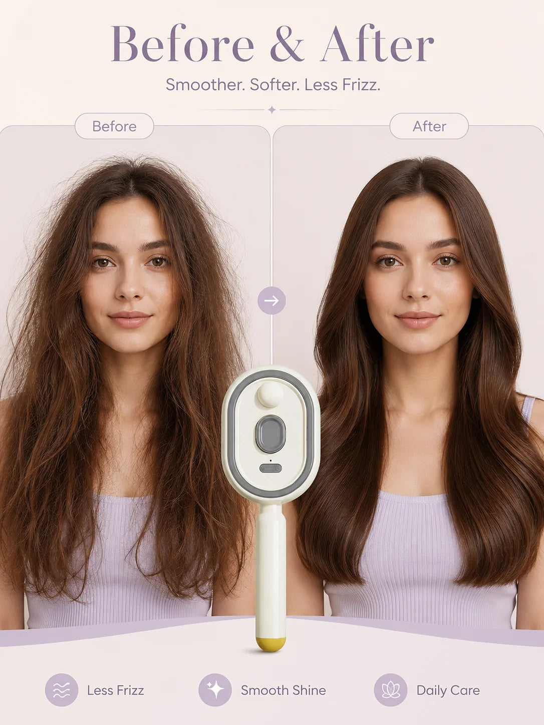 Electric Hair Brush with Spray Mist Scalp Massager Detangling Brush for Women Hair Care Anti Frizz Styling Tool