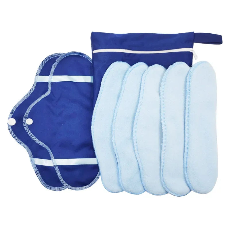 8PCS Reusable Sanitary Napkin Washable Soft Menstrual Pad Women Hygiene Sanitary Towels Postpartum Feminine Nursing Cloth