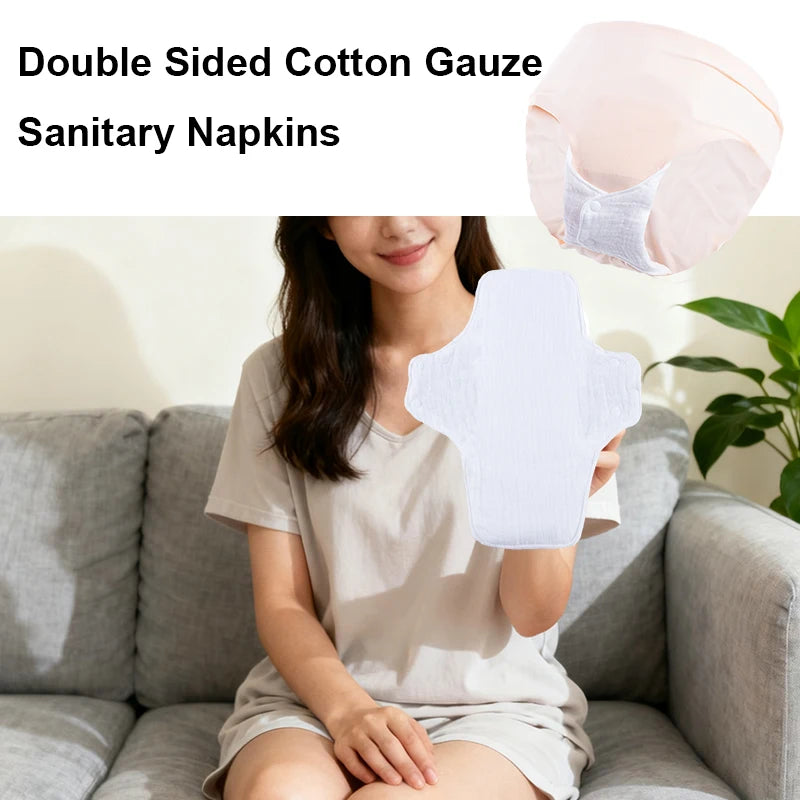 New Soft Breathable Sanitary Pad - Double Sided Cotton Yarn Gauze, Washable Maternity Hygiene Towel for Period & Sensitive Skin