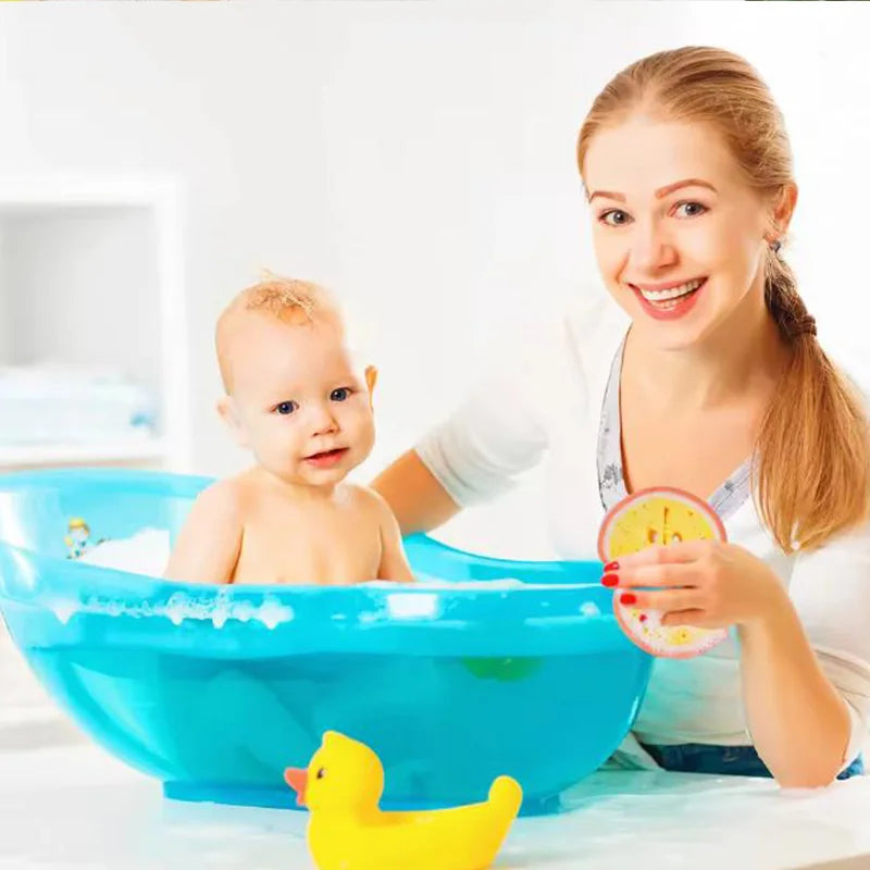 1/4pcs Cute Fruit Shaped Bath Sponge For Body Cleaning Lovely Baby Body Sponges Scrubbers Shower Sponge For Children Kids