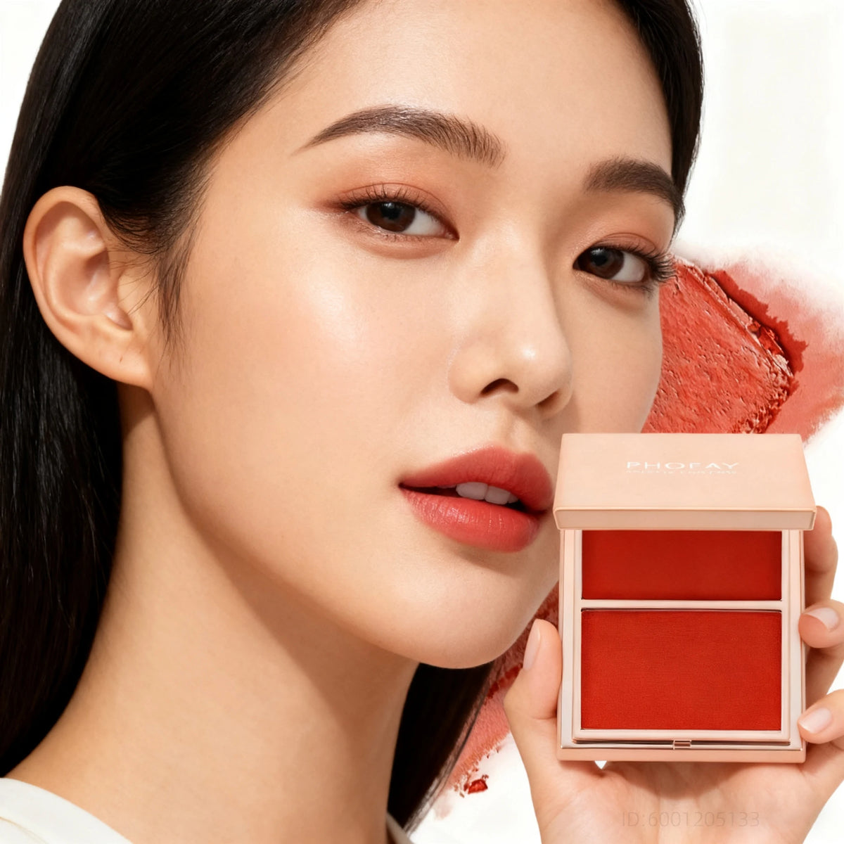 Two-tone Natural Matte Cream Blush Shimmer Contour Blusher Blush Powder Longlasting Waterproof Face Blusher Chinese Cosmetics