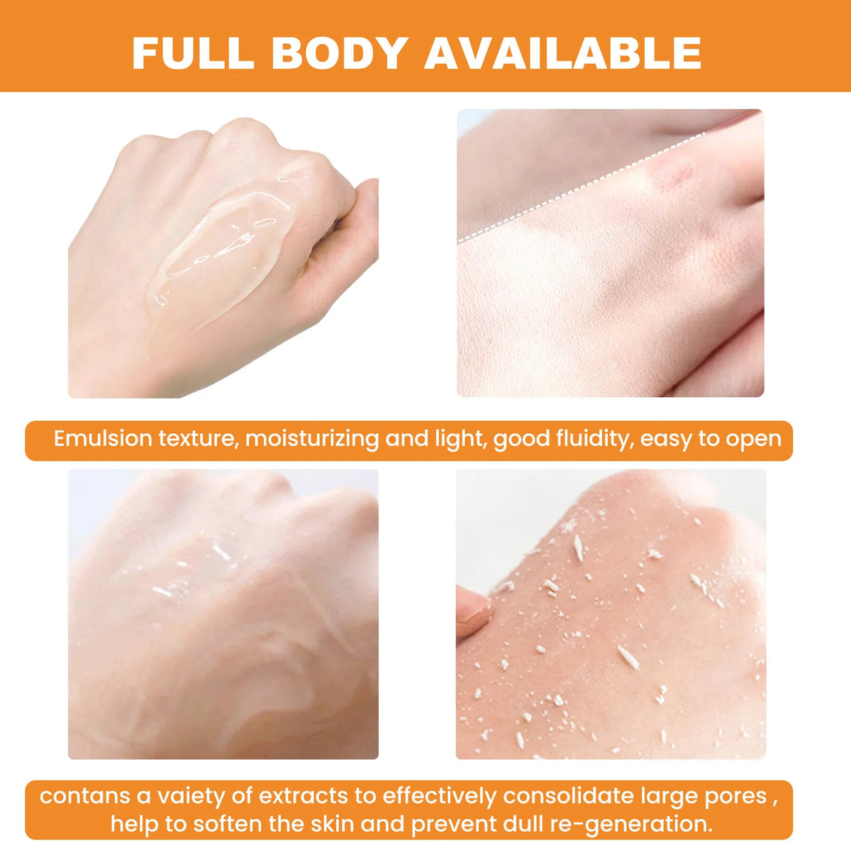 Orange Exfoliating Gel Dead Spot Remover Brighten Peeling 50g Gentle Repair Scrub Brighten Hydrating Moisturizer Skin Care