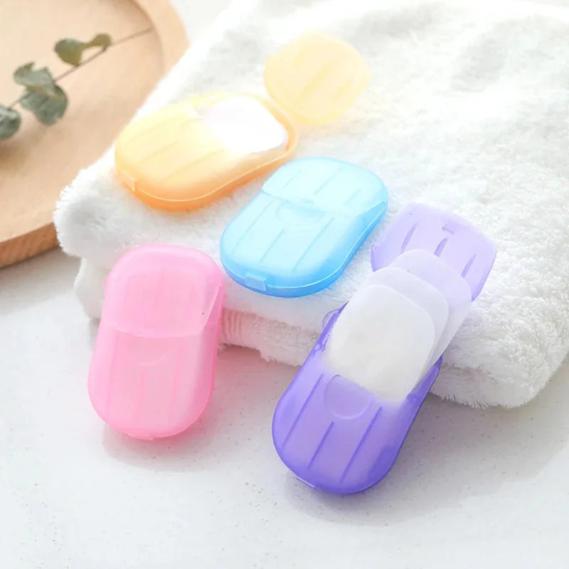 1/20/50pcs Bathroom Disposable Soap Paper Convenient Travel Soap Paper Washing Hand Bath Clean Scented Mini Paper Slice Soap