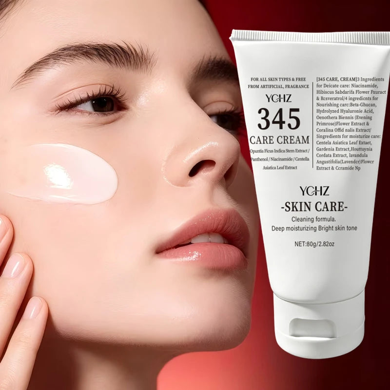 345 Face Cream - Night Cream, Reduces Fine Lines and Dark Spots, Alcohol-Free, Suitable for Mildly Sensitive and Large-Pore Skin, Suitable for All Skin Types, Deeply Nourishing and Intensely Hydrating