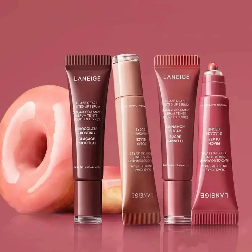Laneige Lip Glowy Lightweight Hydration Lip Balm Gloss Tint Shea Butter Honey Donut Colored Lipstick Moisturising Lip Oil Care