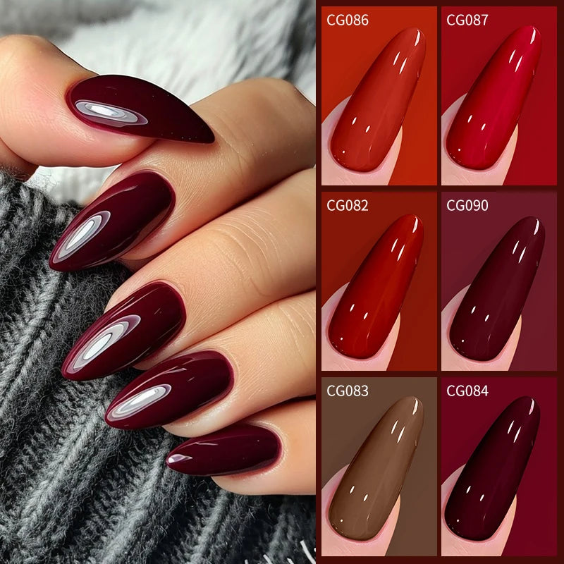 BORN PRETTY 10ml Blood Red Gel Nail Polish Semi Permanent Soak Off UV LED Varnish Design Halloween Festival Nail Supplies 1/6pcs