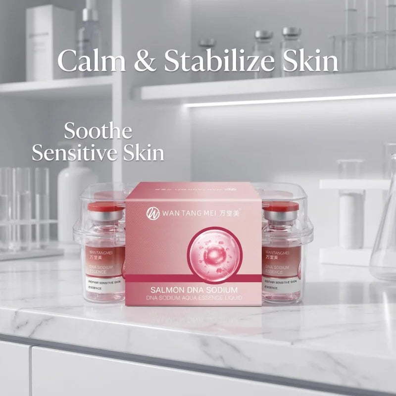 Salmon DNA Sodium Anti-Wrinkle Serum Ampoule Collagen Essence Facial Moisturizer Whitening Firming Skin Care for Fine Lines Fade