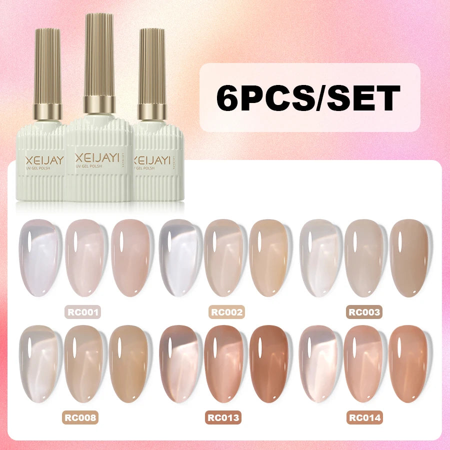 XEIJAYI 6Pcs 15Ml Nail Gel Polish Set Perfect For Soak Off Gel Nail Polish Or Home & Salon Nail Art Diy