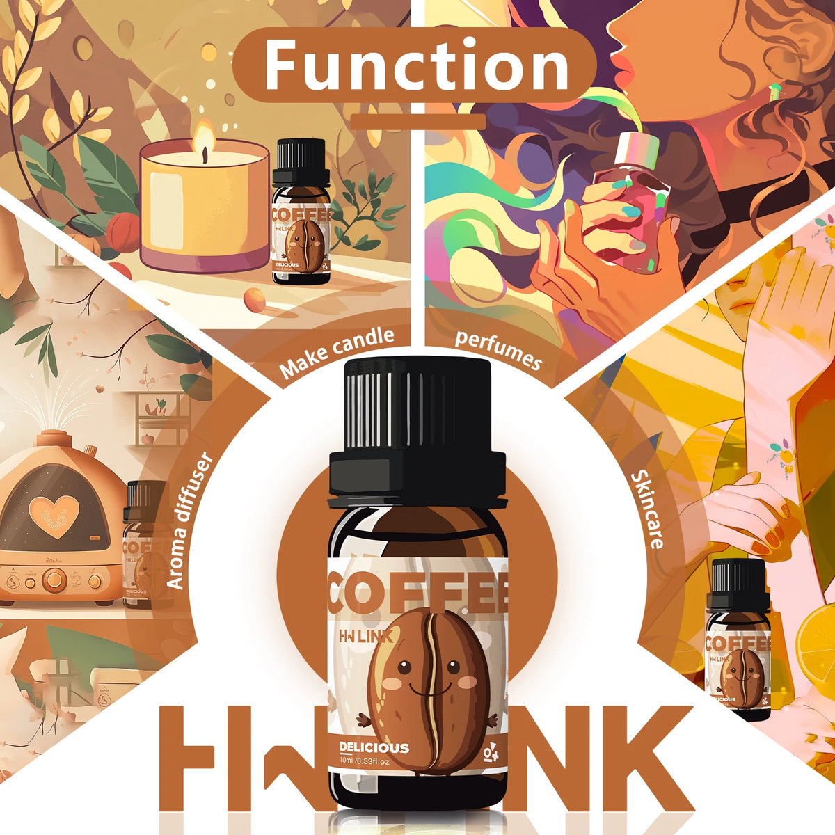 10ml Coffee Essential Oils Perfumes Fragrance Oils For Aromatherapy Diffusers Home Yoga Skin Car