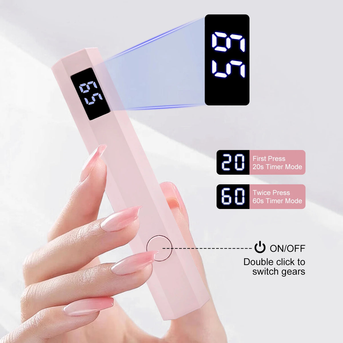 Mini Hand Held LED Nail Dryer Lamp with Stand Curing Lamp Rechargeable USB Nail Dryer Quick Curing Nail Glue UV Lamp
