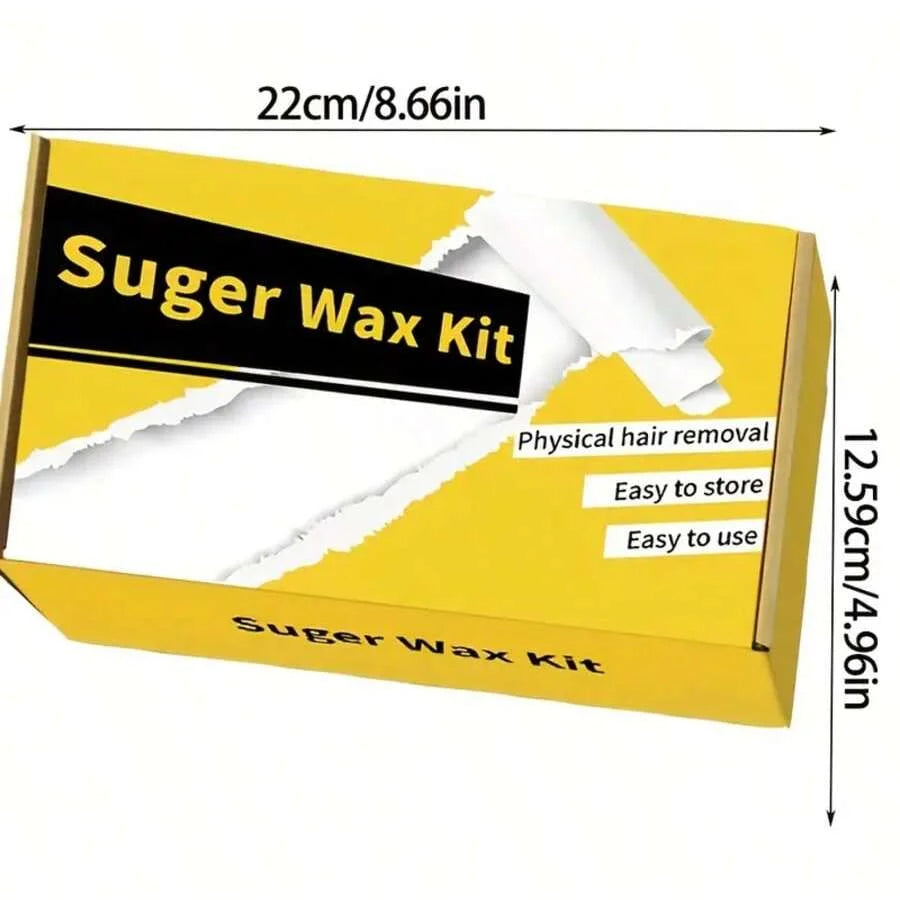 60g Sugar Wax Kit, Eyebrow Waxing Set, Travel & Home Use Sugar Wax Kit for Women's Eyebrows, Face and Upper Lip Hair Removal