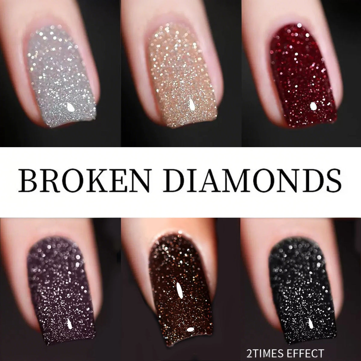 1-12pcs Wine Red Flash Crushed Strobe High Density Diamond Glitter Gel Nail Polish Black Nails Red Nails White Nails