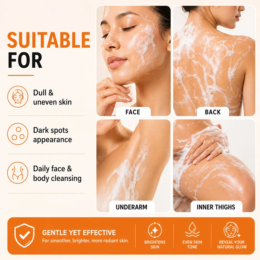 100g Turmeric Kojic Acid Soap Whitening Handmade Deep Cleansing Moisturizing Bath Soap Exfoliating Skin Lightening for Face Body